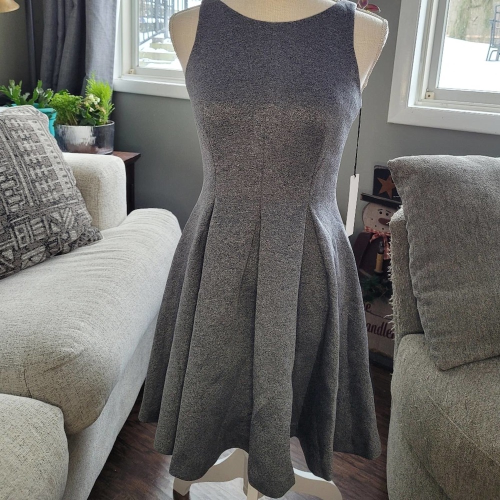 JAYGODFREY fit and flare charcoal dress